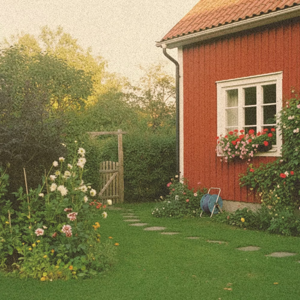 Traditionellt rött svenskt hus